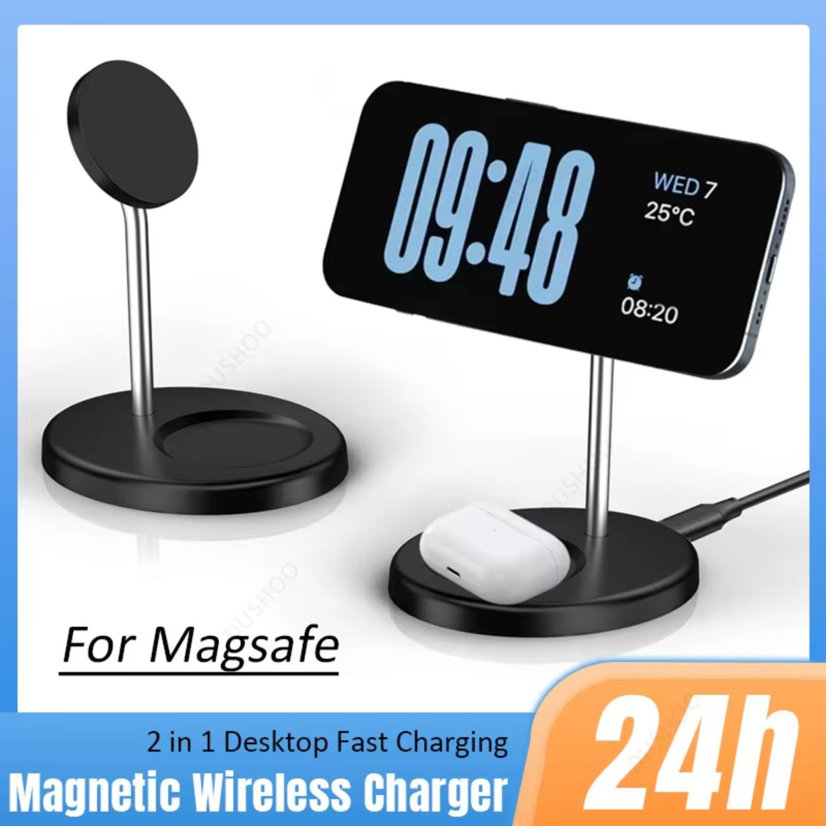 2-in-1 Magnetic Wireless Charging Station