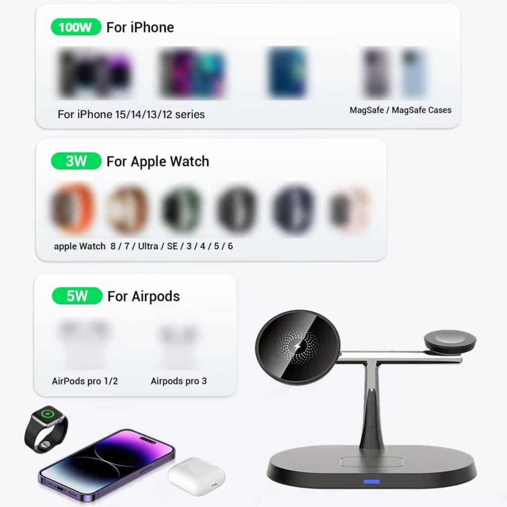 3-in-1 Magnetic Wireless Charging Station