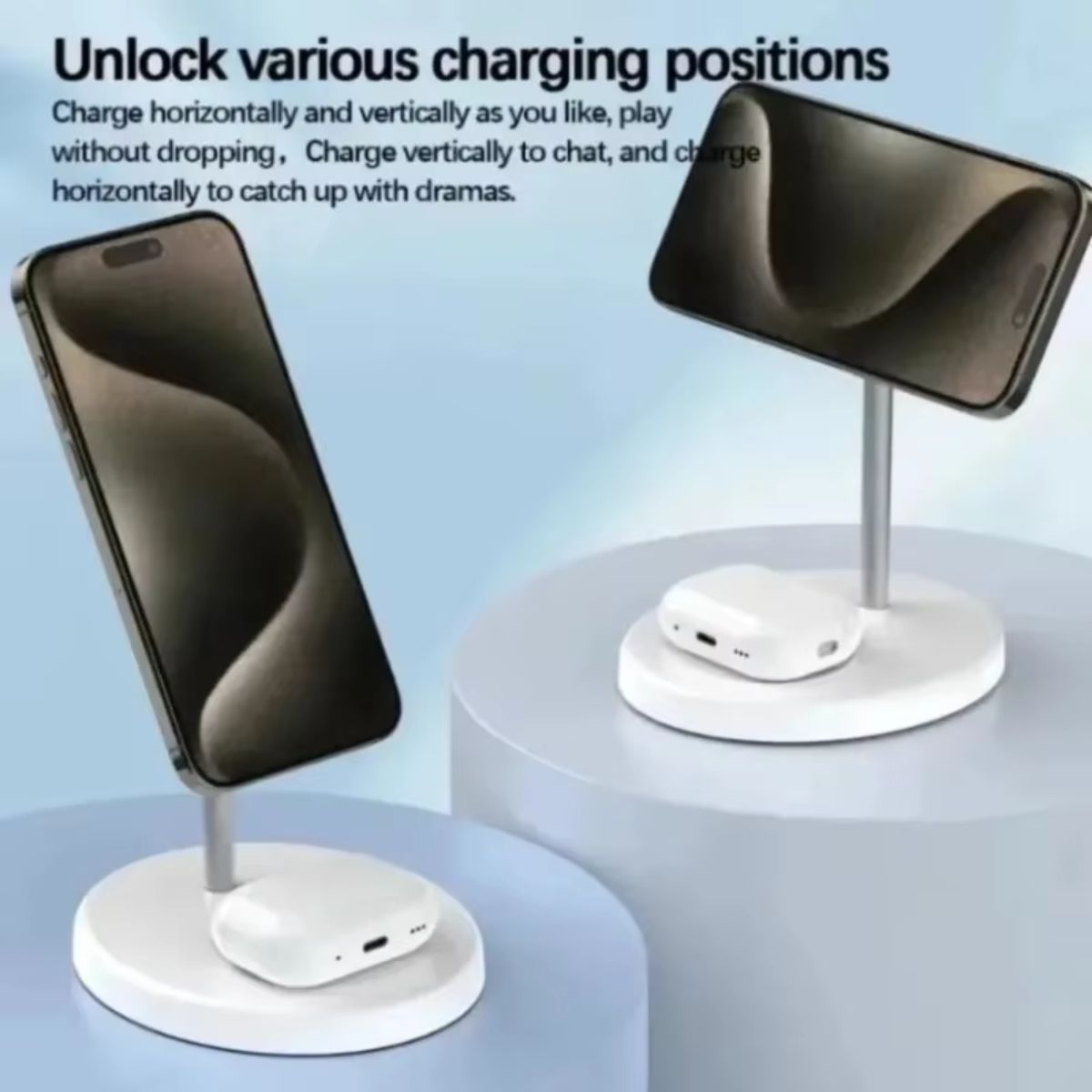 2-in-1 Magnetic Wireless Charging Station